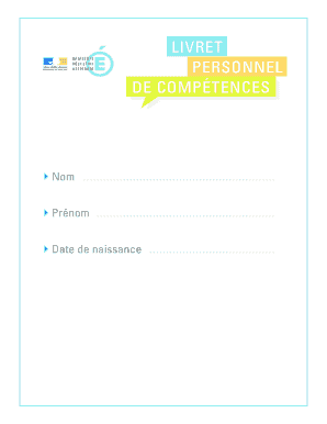 Livret personnel de compétences