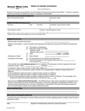 Member Termination Notice