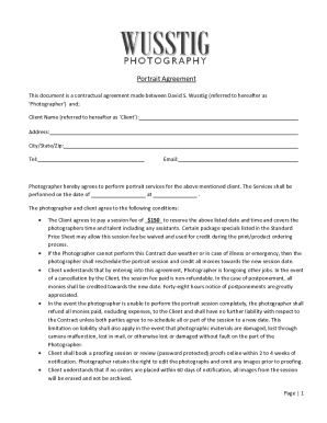 PORTRAIT PHOTOGRAPHY AGREEMENT - Nick Evans Photography