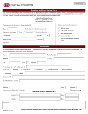 Cedars-Sinai Donation Form