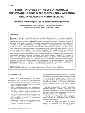 Hearing Aid Benefit Questionnaire