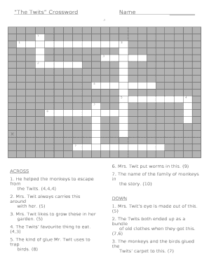 The Twits CrosswordName