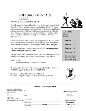SOFTBALL OFFICIALS CLASS