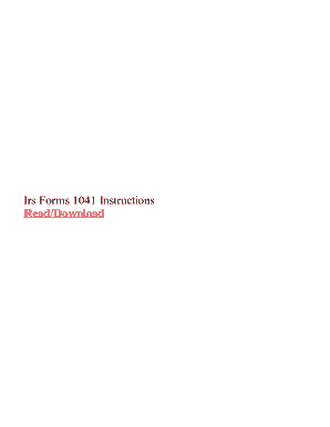 Fillable Online Irs Forms 1041 Instructions Fax Email Print - pdfFiller