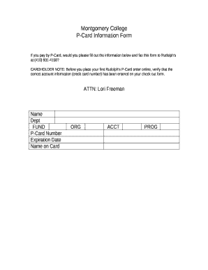 P-Card Information Form