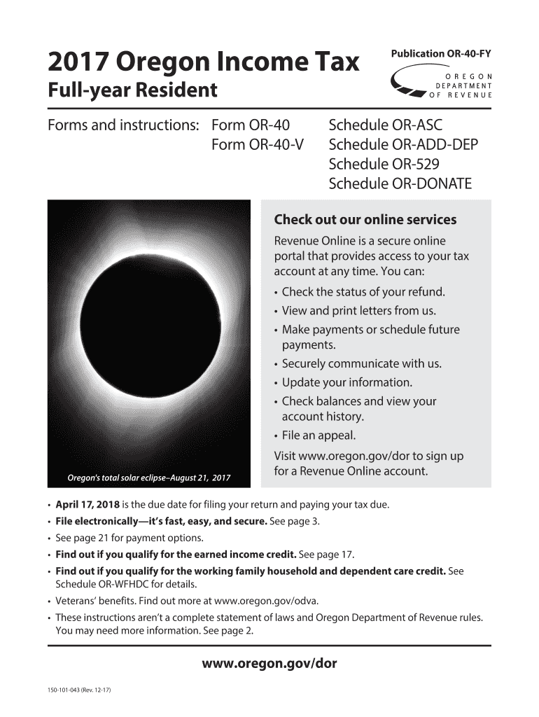 2017 oregon tax Preview on Page 1