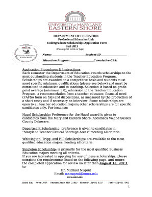 Application Procedures & Instructions