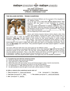 STREAM 1 WORKSHEET 5 KEY