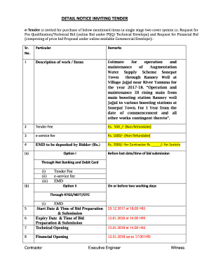 technical bid and financial bid format