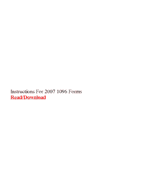 IRS Form 1096 Instructions 2007