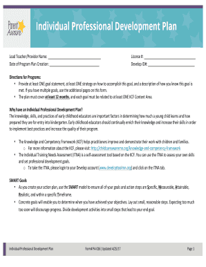 Individual Professional Development Plan - Parent Aware