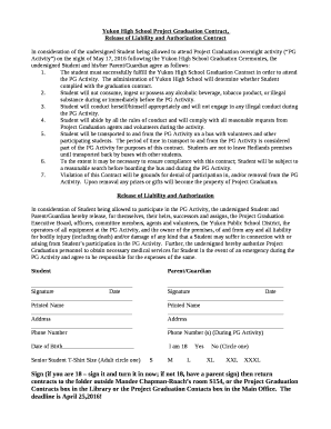 Release of Liability and Authorization Contract