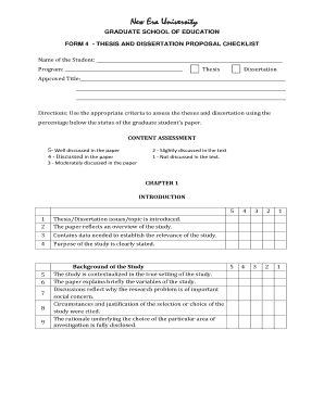 thesis checklist pdf