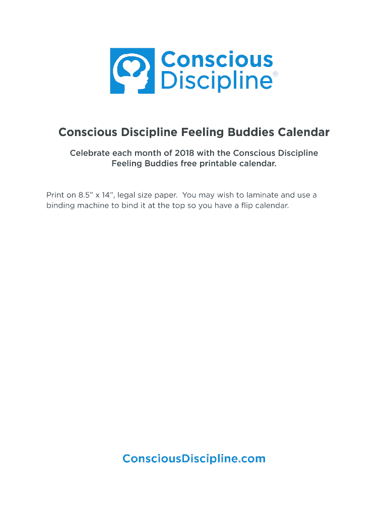 Fillable Online Conscious Discipline Feeling Buddies Calendar Fax Email ...