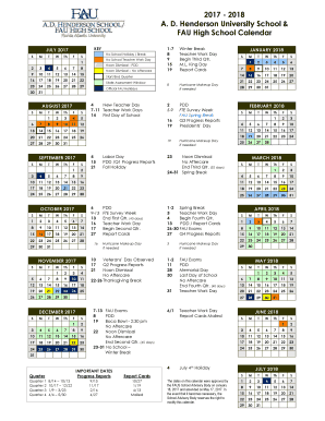 Fillable Online FAU High School Calendar Fax Email Print - pdfFiller