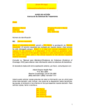 Acerca de Su Solicitud de Tratamiento