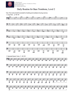 Fillable Online Daily Routine for Bass Trombone, Level 2 Fax Email ...