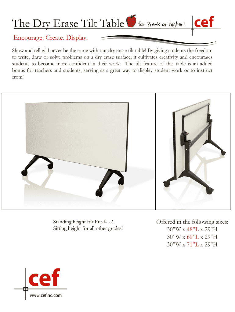 Fillable Online The Dry Erase Tilt Table Fax Email Print pdfFiller