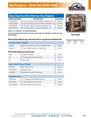 Fillable Online Gas Fireplaces Direct Vent Multi Sided Fax Email