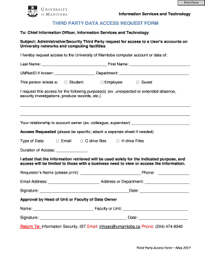 THIRD PARTY DATA ACCESS REQUEST FORM