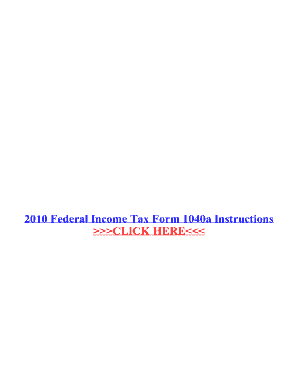 Fillable Online 2010 Federal Income Tax Form 1040a Fax Email Print ...