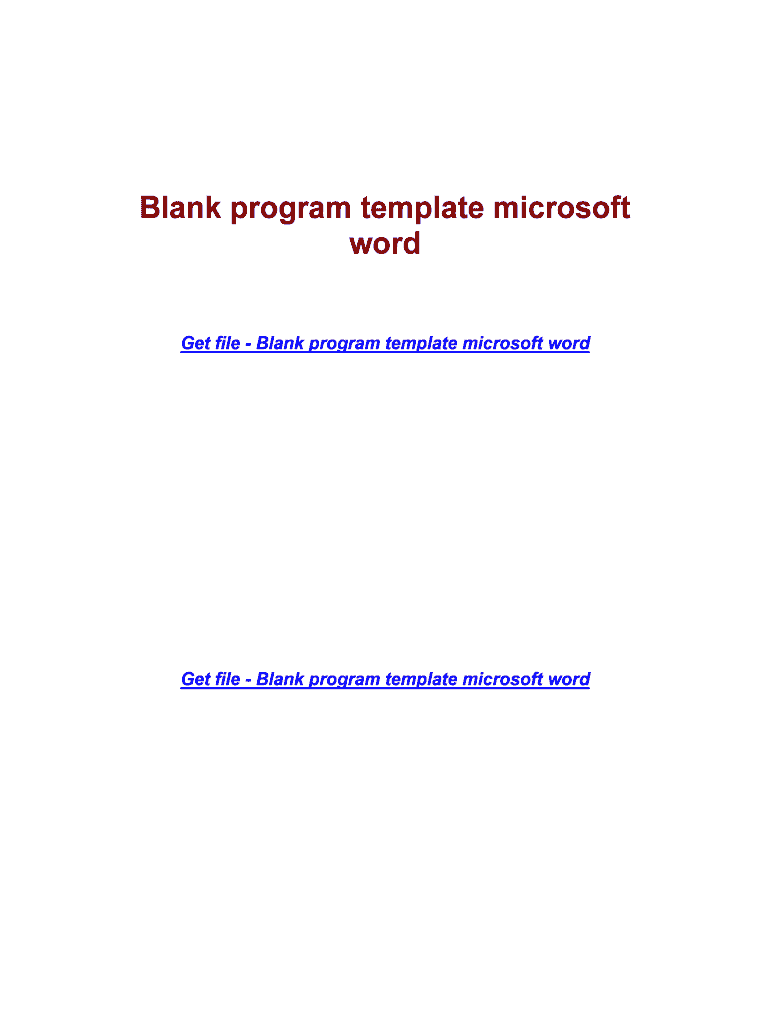 Fillable Online DownloadBlank program template microsoft word Fax Email