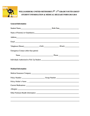 submit youth group student information form online samples in pdf student information form