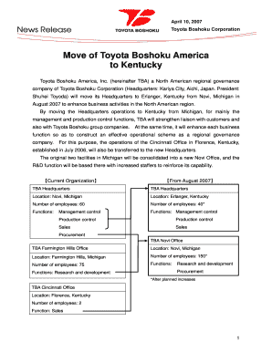 Fillable Online Toyota Boshoku Corporation Fax Email Print - pdfFiller