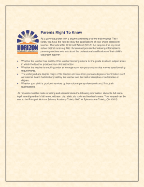 As a parent/guardian with a student attending a school that receives Title I