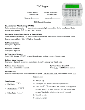 DSC Keypad Operations Guide