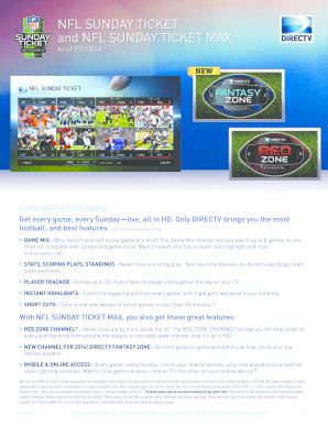 Fillable Online and NFL SUNDAY TICKET MAX Fax Email Print - pdfFiller