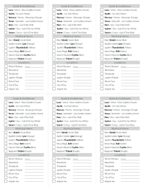 Fillable Online Gods &amp; Goddesses Fax Email Print - pdfFiller