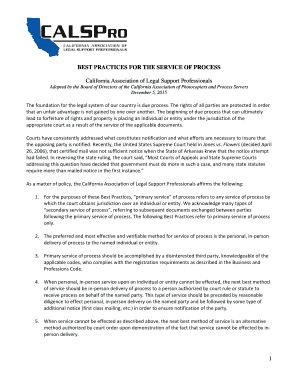 Fillable Online BEST PRACTICES FOR THE SERVICE OF PROCESS Fax Email ...