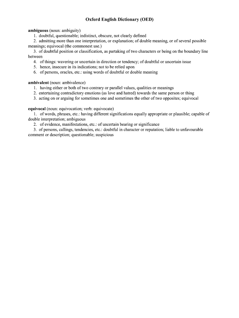 Fillable Online Oxford English Dictionary (OED) Fax Email Print pdfFiller