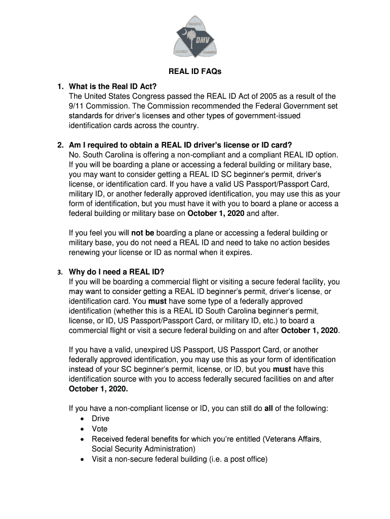 Fillable Online What is the Real ID Act Fax Email Print pdfFiller