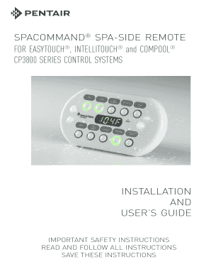 Fillable Online Spacommand Spa Side Remote Fax Email Print Pdffiller