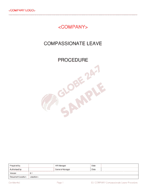 Fillable Online COMPANY Compassionate Leave Procedure Fax Email Print ...