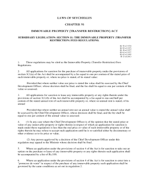 Fillable Online IMMOVABLE PROPERTY (TRANSFER RESTRICTION) ACT Fax Email ...