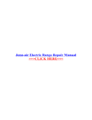 Fillable Online Jenn Air Electric Range Repair Manual Fax Email