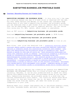 Fillable Online Register Free To Download Files File Name : Babysitting ...