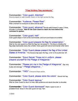 Fillable Online Flag folding flag ceremony Fax Email Print - pdfFiller