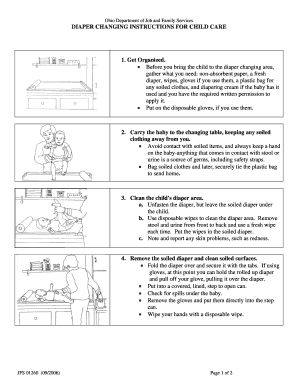 Fillable Online DIAPER CHANGING INSTRUCTIONS FOR CHILD CARE Fax Email ...