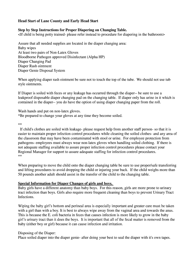 Fillable Online Head Start of Lane County and Early Head Start Fax Email Print pdfFiller