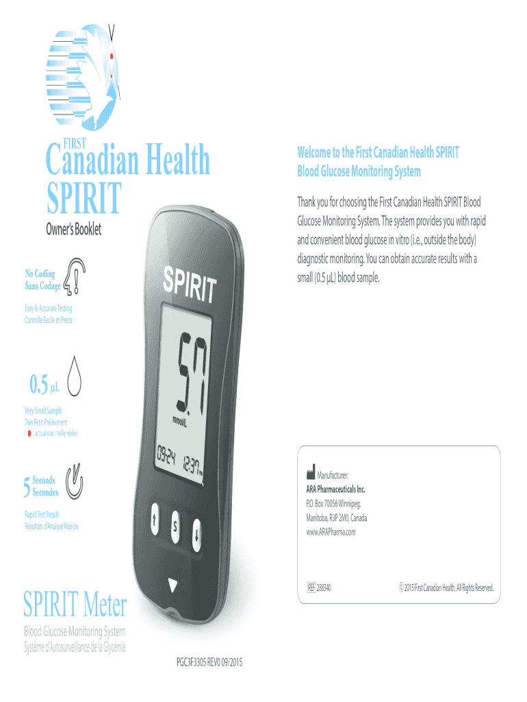 Fillable Online First Canadian Health SPIRIT Blood Glucose Monitoring