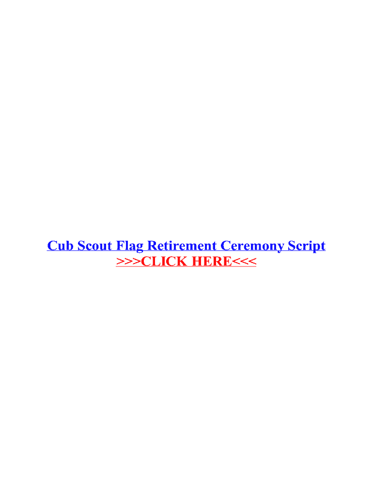 Flag Retirement Ceremony Scripts - Fill Online, Printable, Fillable