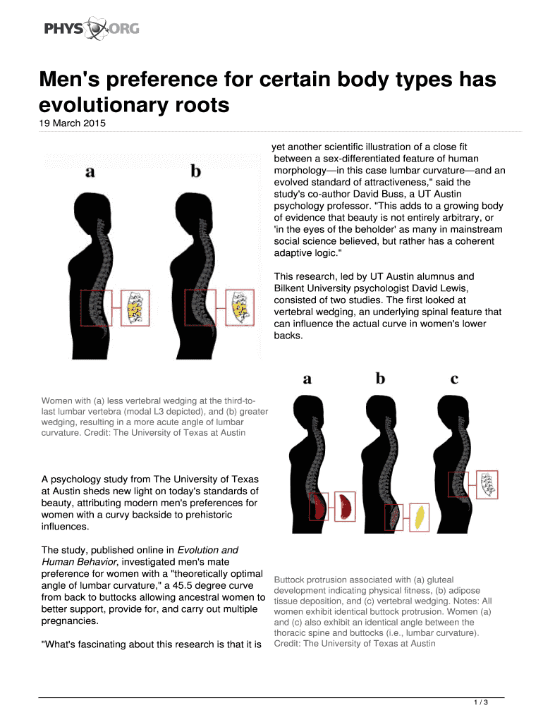 Fillable Online Men's preference for certain body types has Fax Email
