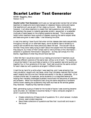 Fillable Online Scarlet Letter Test Generator Fax Email Print - pdfFiller