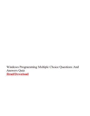 Fillable Online Windows Programming Multiple Choice Fax Email Print ...