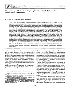 how to calculate food frequency questionnaire - Edit Online, Fill
