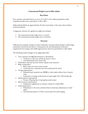 Fillable Online Unintentional Weight Loss in Older Adults Fax Email ...